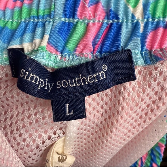 Simply Southern Pink Swim Trunks with Bright Detail on Waist Mens Size Large GUC - Picture 6 of 8